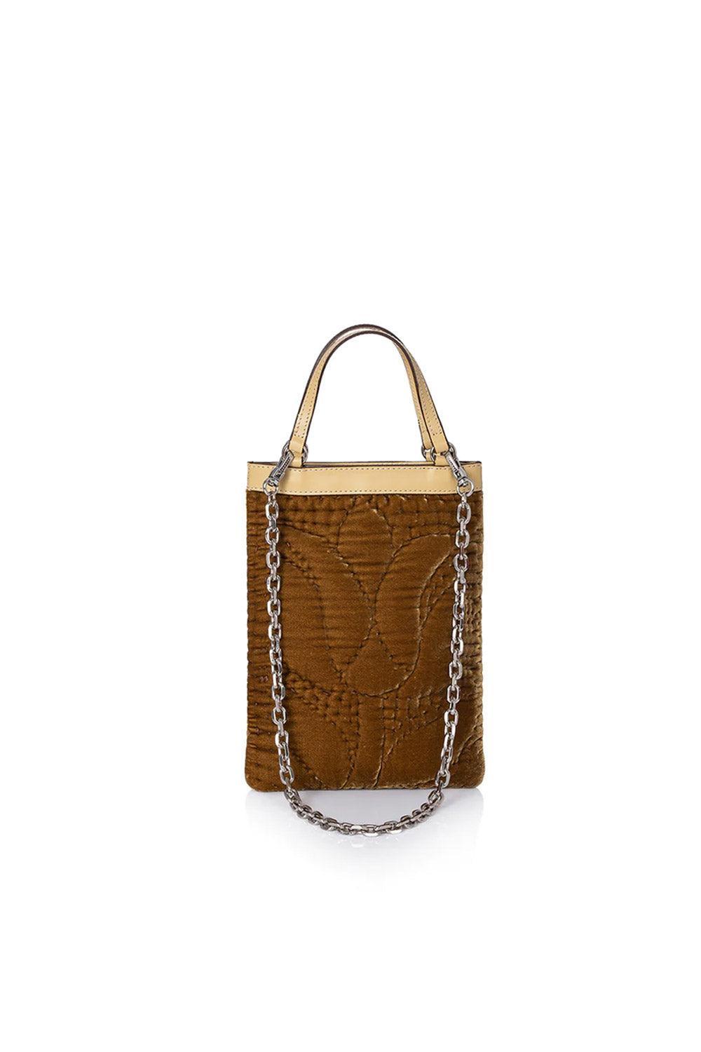 Atelier Melange-Şükran Mini El Çantası İpek Kadife Altın-Omuz Çantası-1-Milagron.com