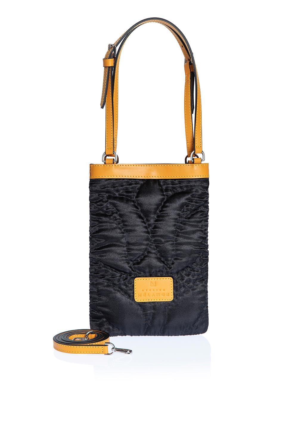 Atelier Melange-Şükran Mini El Çantası Siyah Turuncu-Omuz Çantası-1-Milagron.com