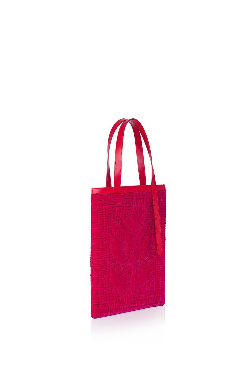 Atelier Melange-Şükran Omuz Çantası İpek Kadife Fuşya-Omuz Çantası-2-Milagron.com