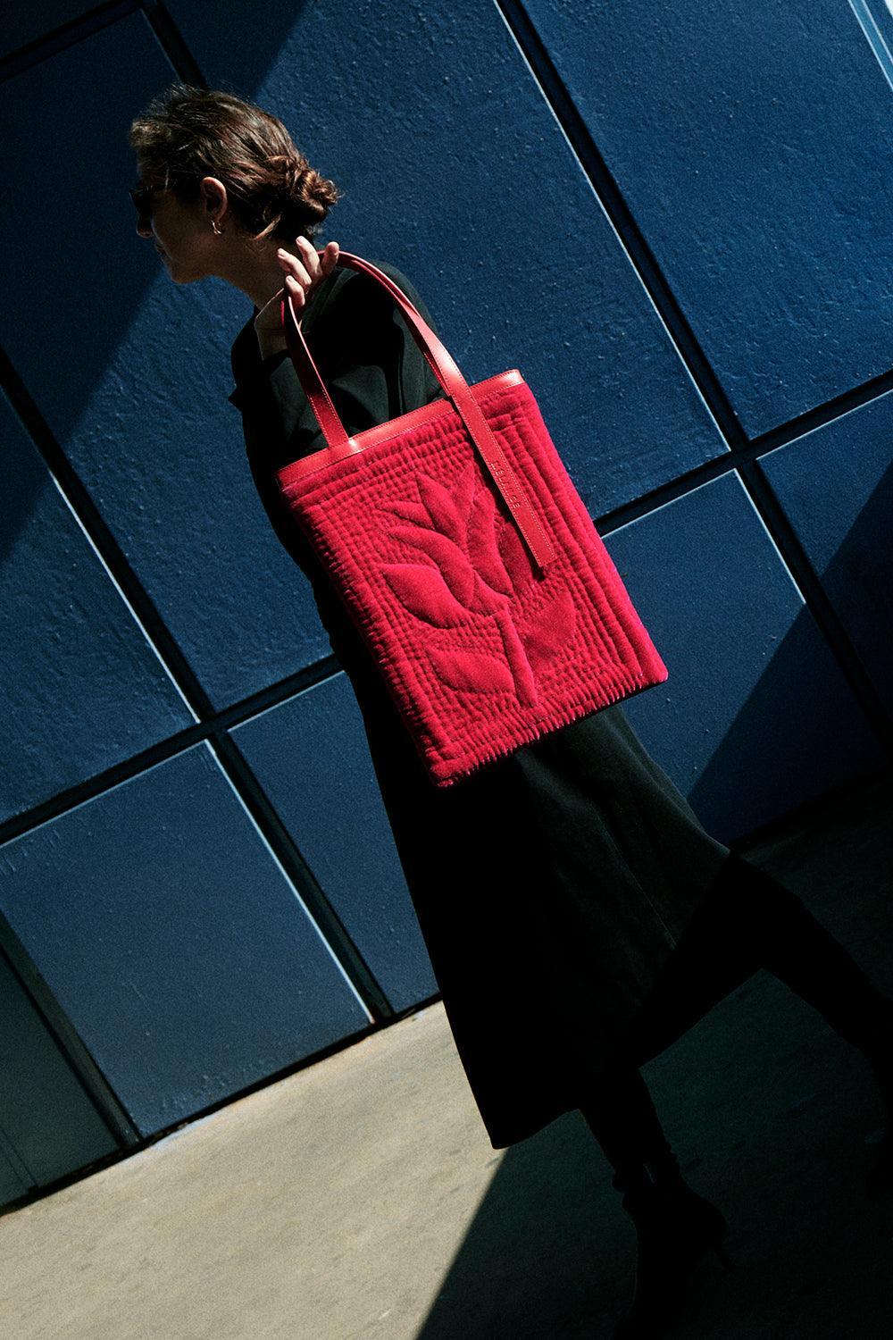 Atelier Melange-Şükran Omuz Çantası İpek Kadife Fuşya-Omuz Çantası-5-Milagron.com