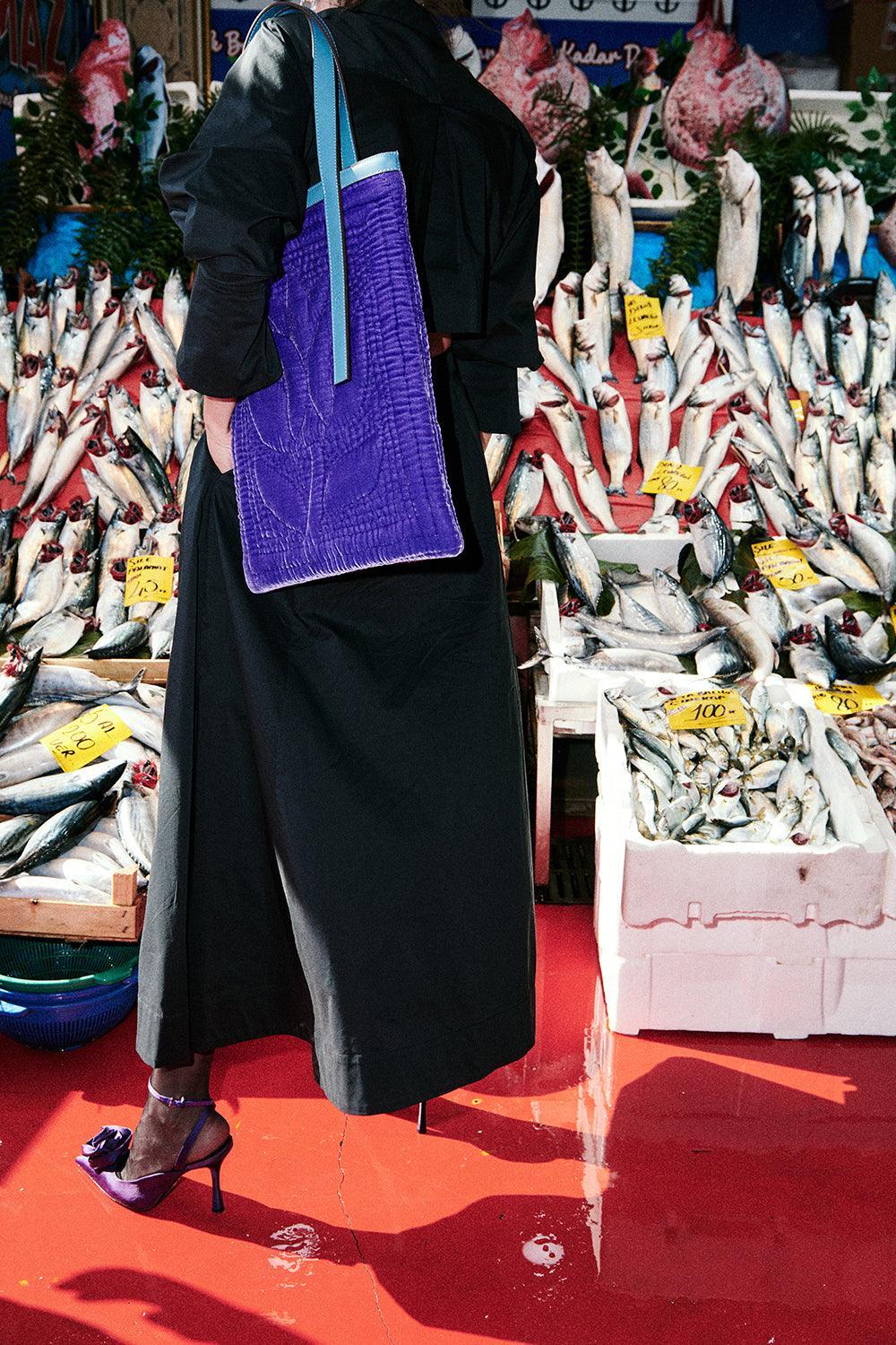 Atelier Melange-Şükran Omuz Çantası İpek Kadife Mor-Omuz Çantası-5-Milagron.com