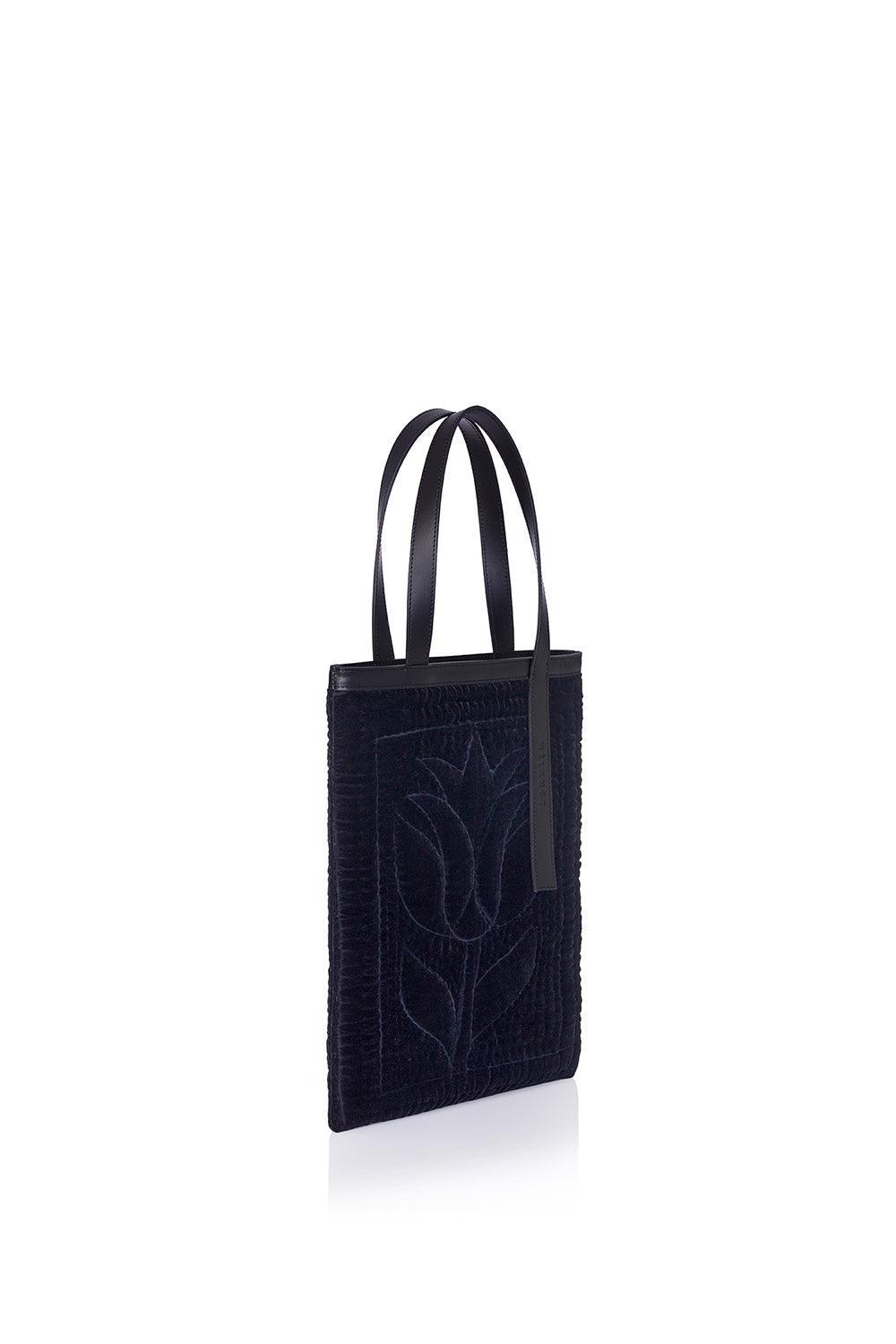 Atelier Melange-Şükran Omuz Çantası İpek Kadife Siyah-Omuz Çantası-2-Milagron.com