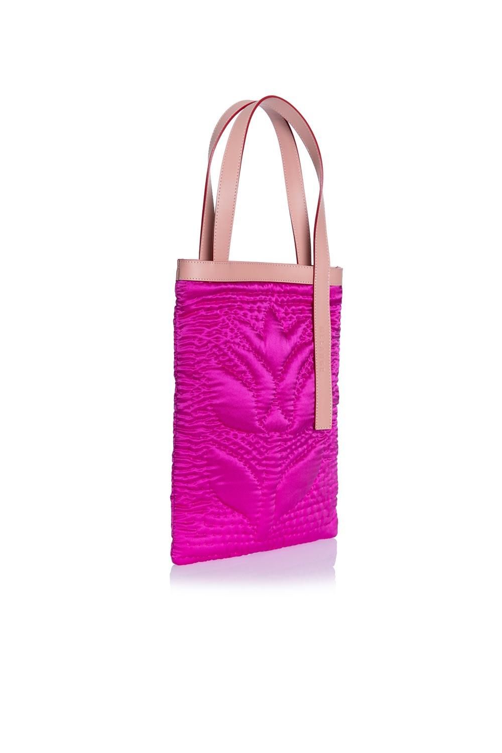 Atelier Melange-Şükran Omuz Çantası İpek Saten Fuşya Pembe-Omuz Çantası-2-Milagron.com