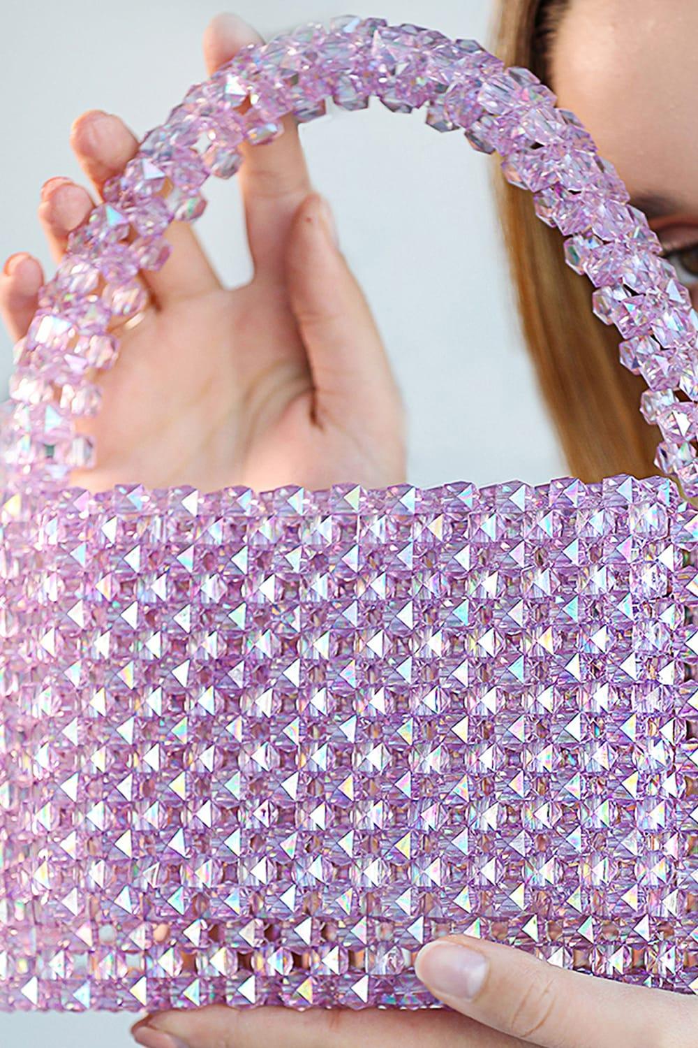 Ava Villain-Gleam Boncuk Çanta Mor-Omuz Çantası-5-Milagron.com