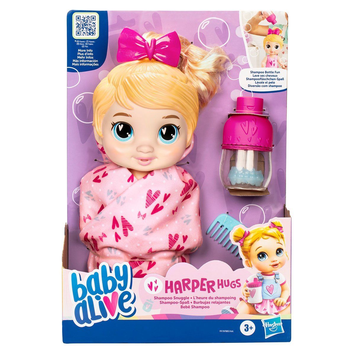 Baby Alive-Baby Alive Şampuan Sevgisi Sarışın Bebek +3 Yaş-Oyuncak Bebek ve Oyun Setleri-1-Milagron.com