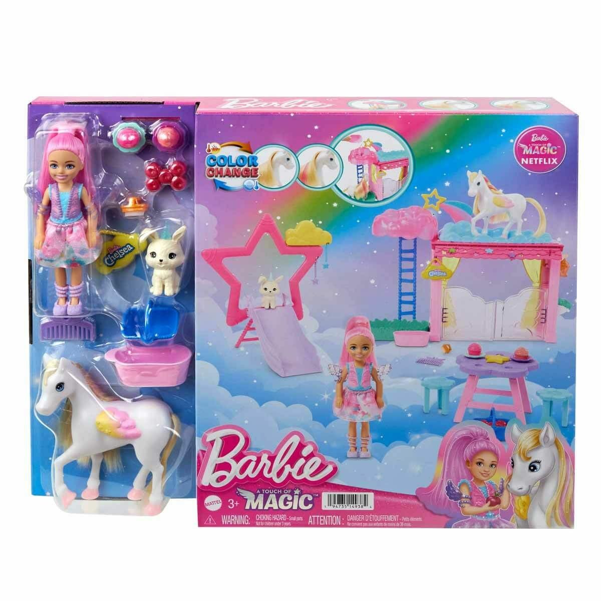 Barbie-Barbie A Touch Of Magic Chelsea Ve Pegasus Oyun Seti-Biriktirilebilir Oyuncaklar ve Setleri-1-Milagron.com