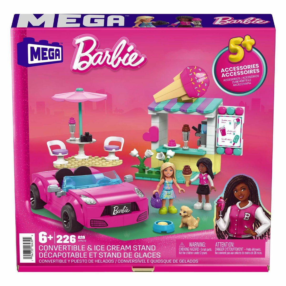 Barbie-Barbie Dondurma Standı 226 Parça +6 Yaş-Biriktirilebilir Oyuncaklar ve Setleri-1-Milagron.com