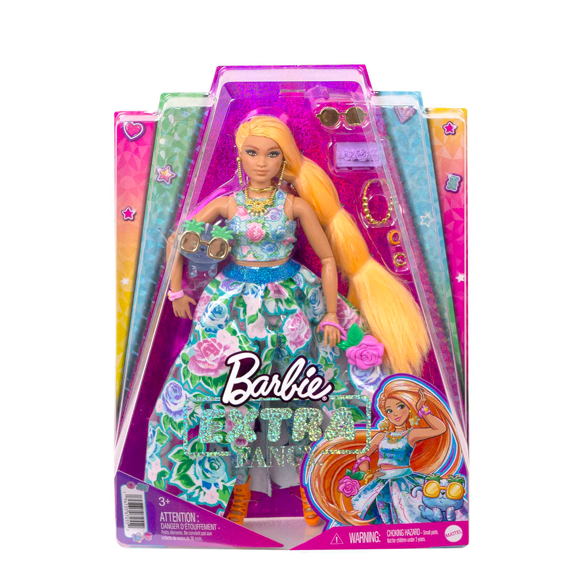 Barbie-Barbie Extra Fancy Çiçekli Kostümlü Bebek-Biriktirilebilir Oyuncaklar ve Setleri-1-Milagron.com