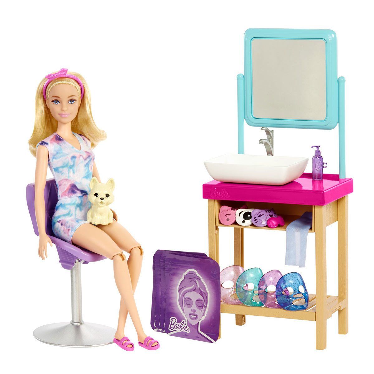 Barbie-Barbie, Işıltı Spa Günü Oyun Seti, Barbie Welness-Biriktirilebilir Oyuncaklar ve Setleri-2-Milagron.com