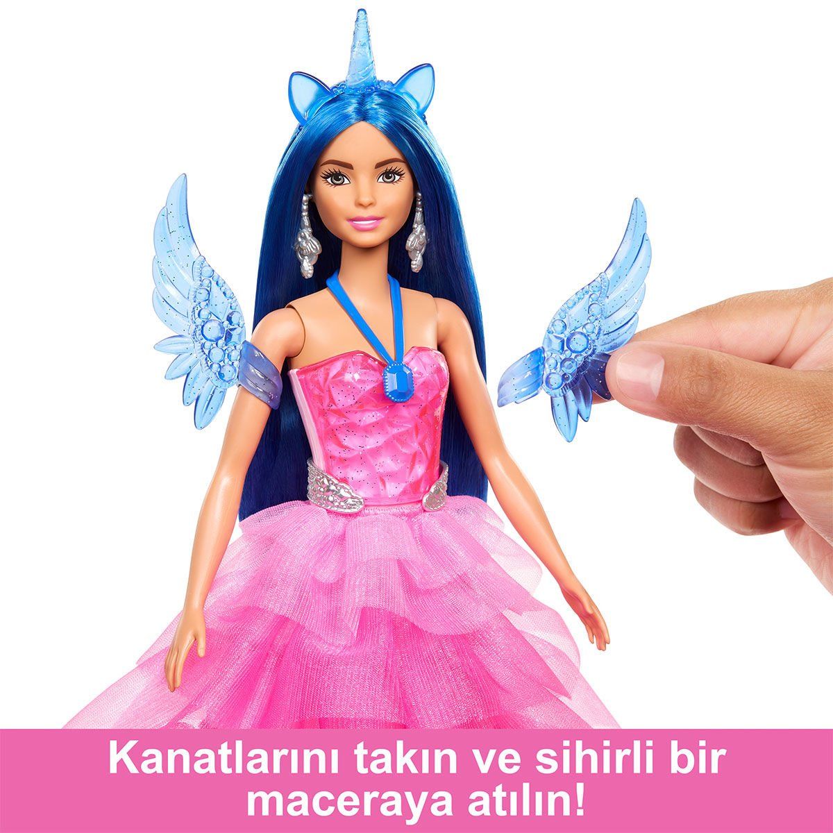 Barbie-Barbie Mavi Saçlı Prenses Bebek-Biriktirilebilir Oyuncaklar ve Setleri-4-Milagron.com