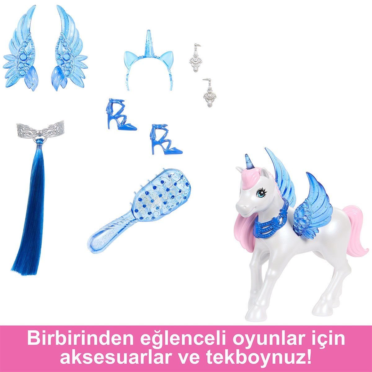 Barbie-Barbie Mavi Saçlı Prenses Bebek-Biriktirilebilir Oyuncaklar ve Setleri-5-Milagron.com