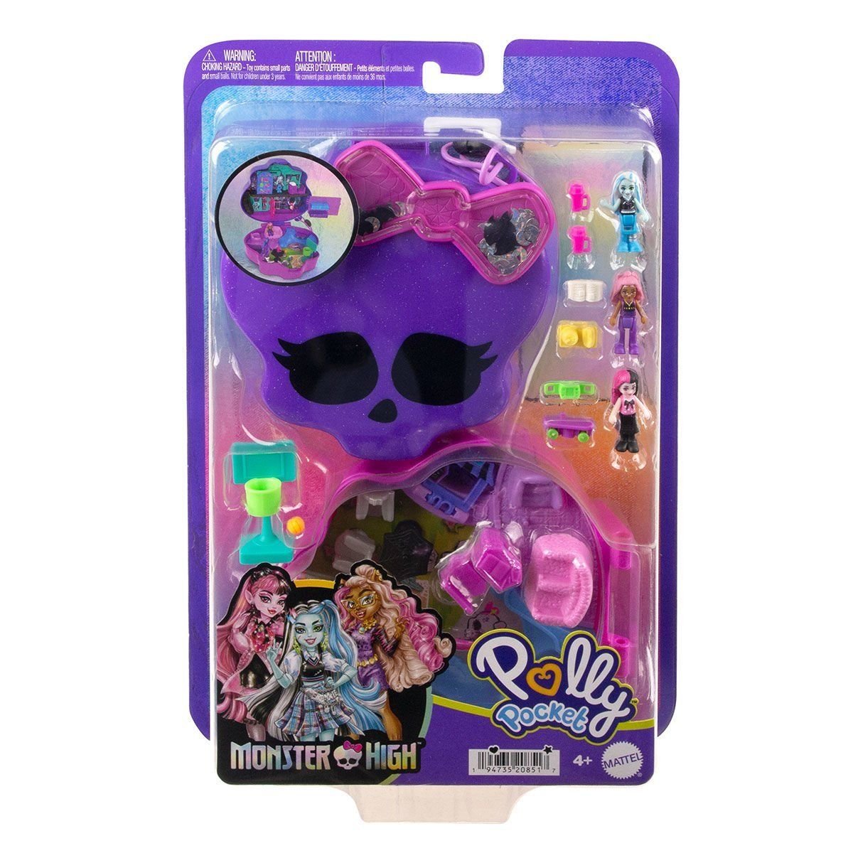 Barbie-Polly Pocket Monster High Temalı Kompakt Oyun Seti-Biriktirilebilir Oyuncaklar ve Setleri-1-Milagron.com
