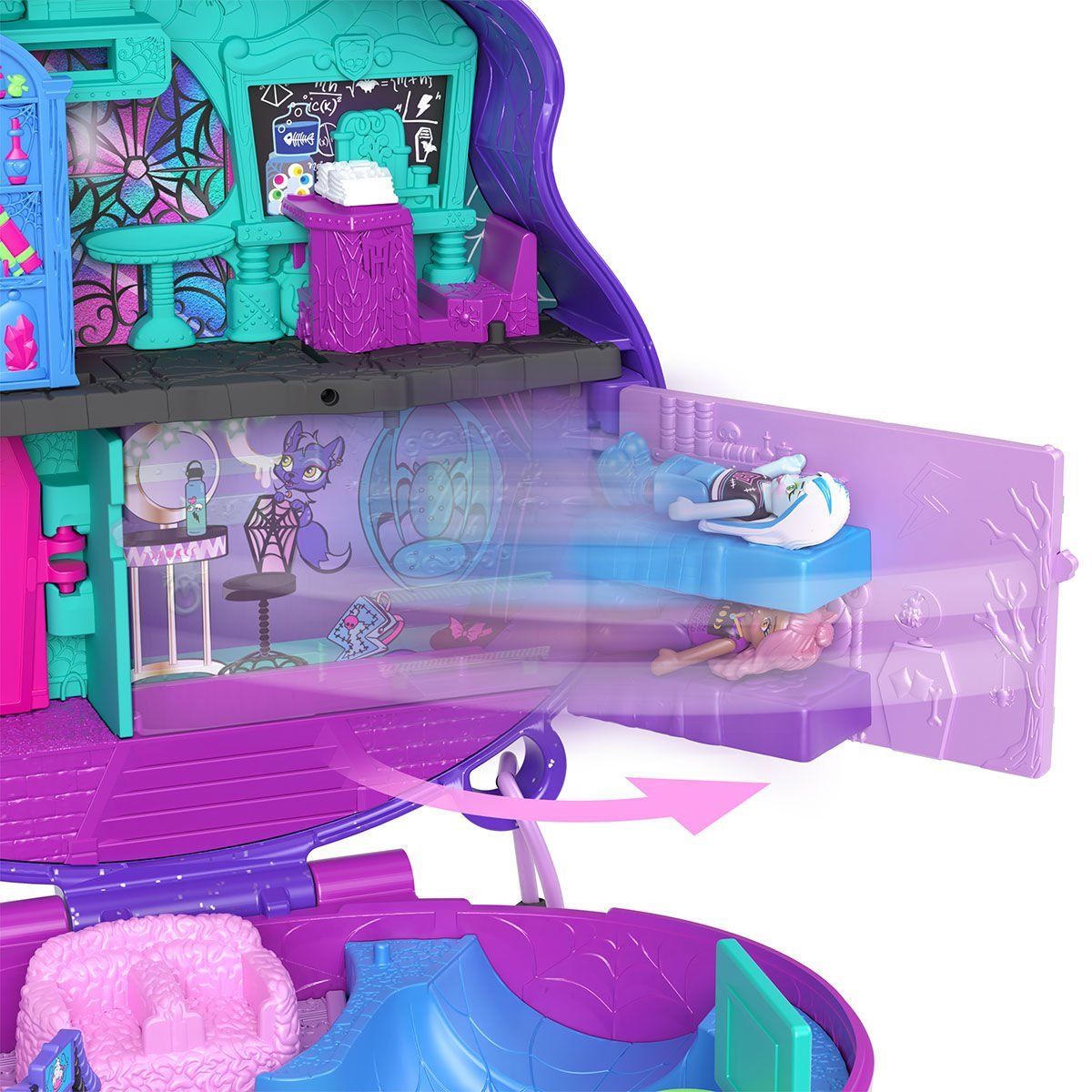 Barbie-Polly Pocket Monster High Temalı Kompakt Oyun Seti-Biriktirilebilir Oyuncaklar ve Setleri-3-Milagron.com