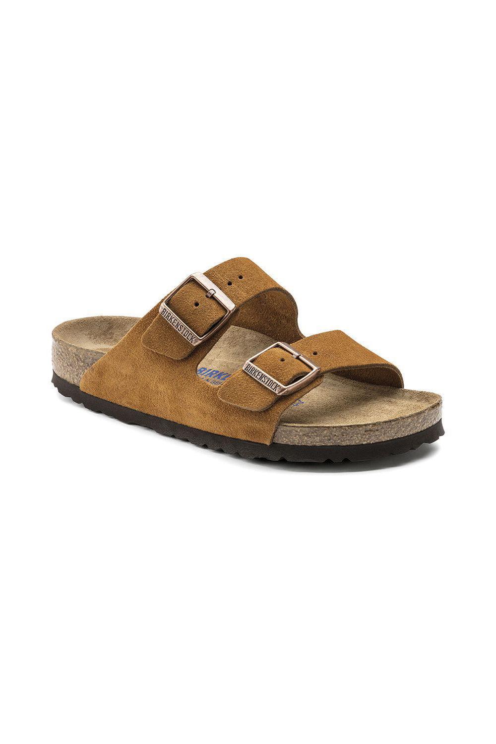 Birkenstock-Arizona Süet Deri Vizon Sandalet-Sandalet & Terlik-1-Milagron.com