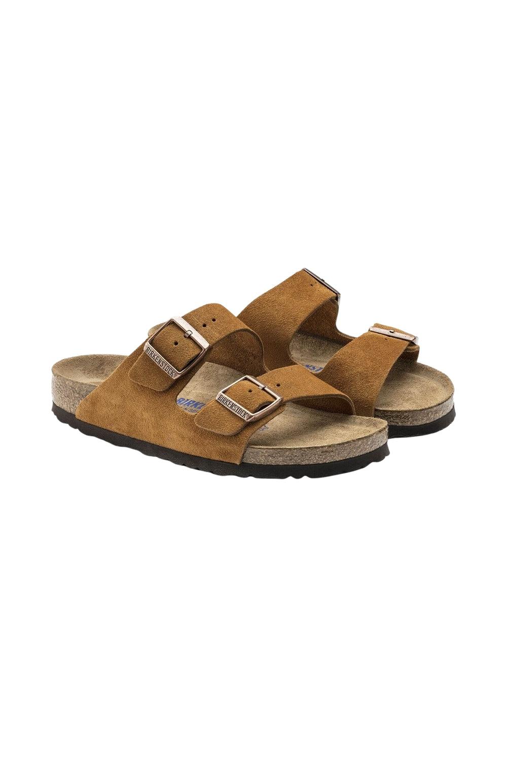 Birkenstock-Arizona Süet Deri Vizon Sandalet-Sandalet & Terlik-3-Milagron.com