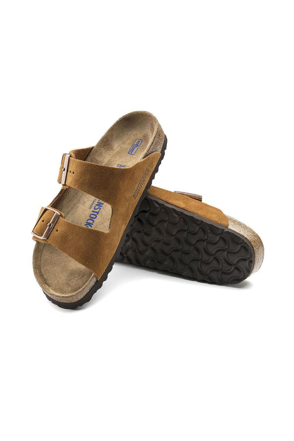 Birkenstock-Arizona Süet Deri Vizon Sandalet-Sandalet & Terlik-4-Milagron.com