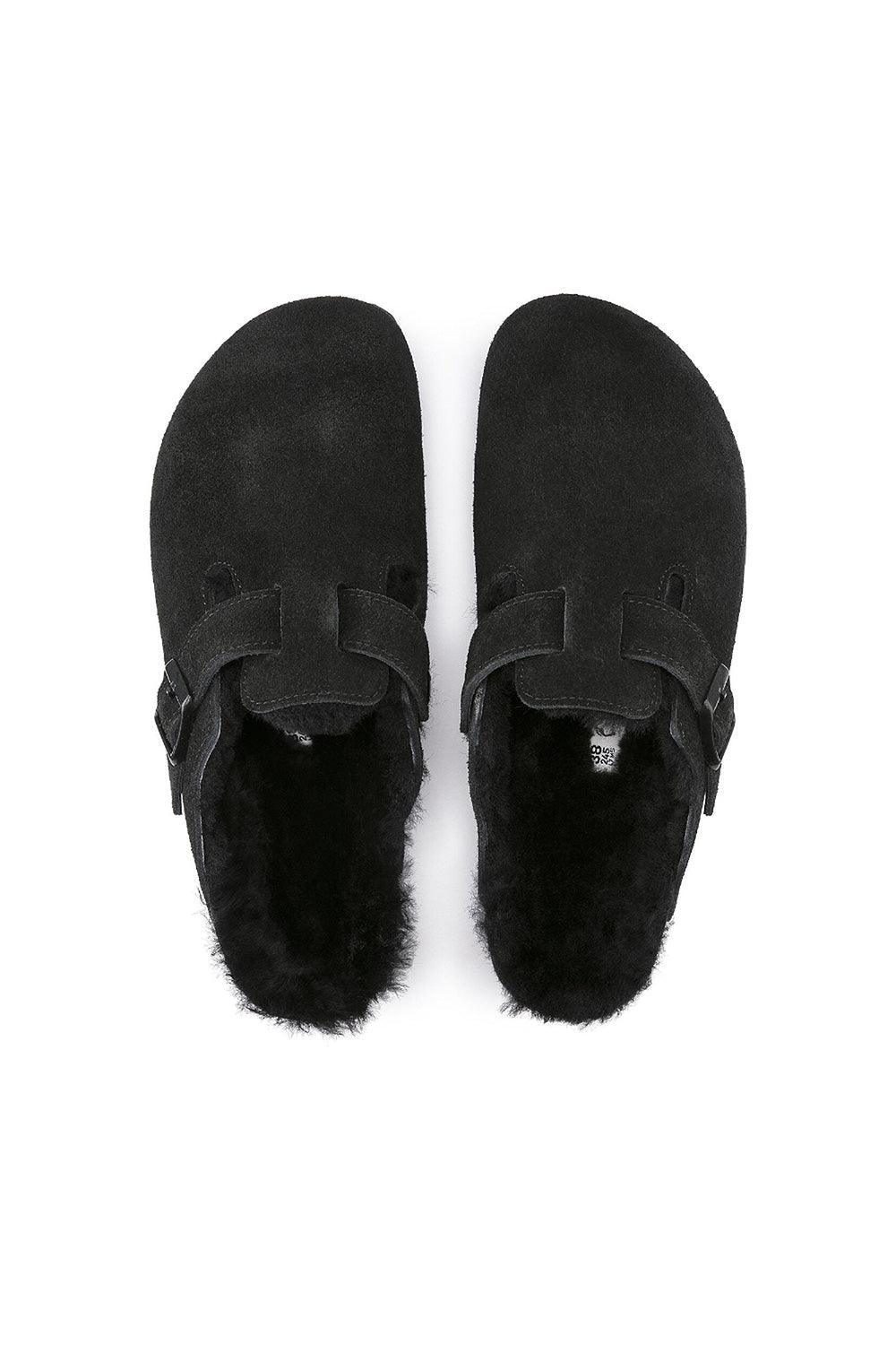 Birkenstock-Boston Suede Shearling-Sandalet & Terlik-2-Milagron.com