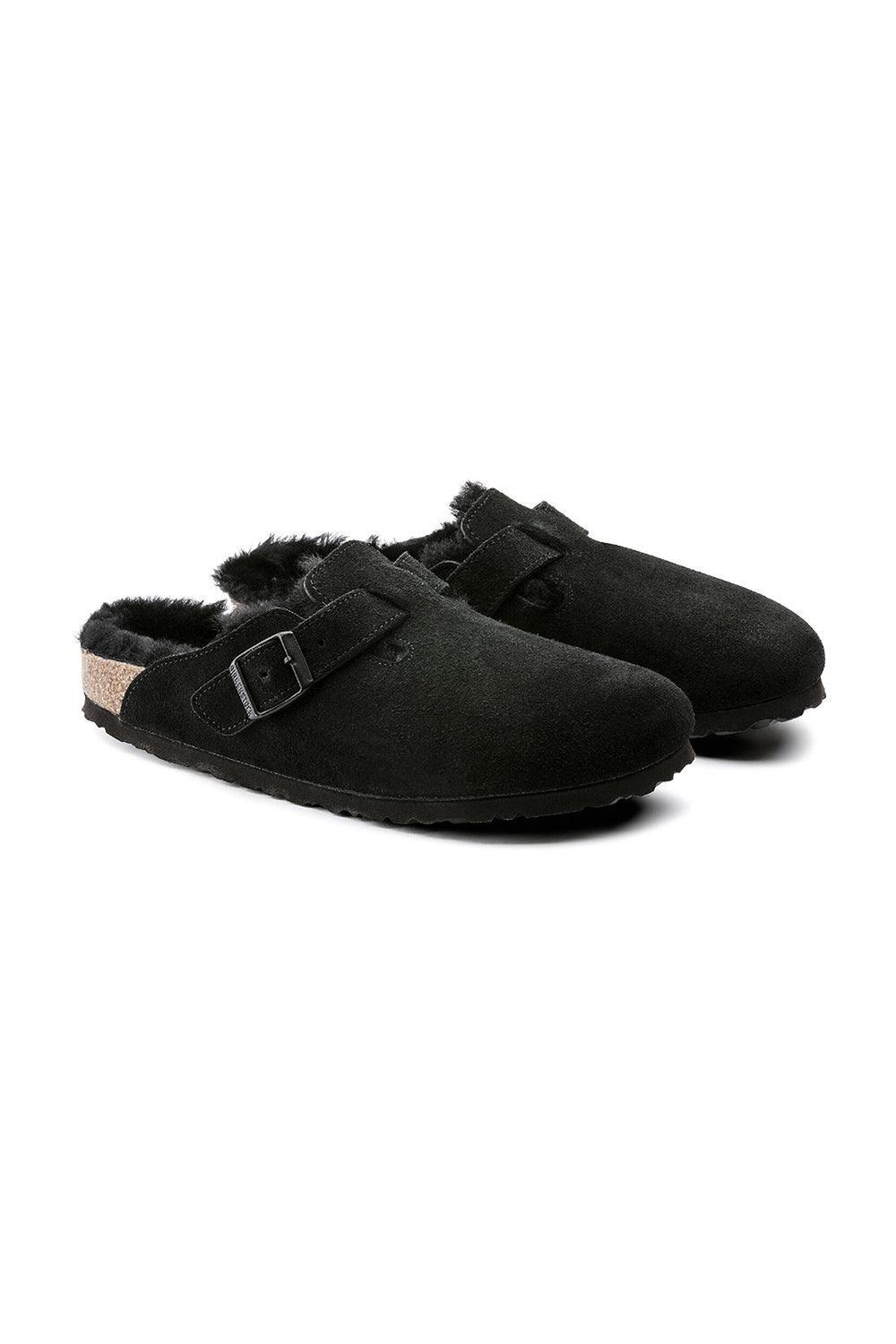 Birkenstock-Boston Suede Shearling-Sandalet & Terlik-4-Milagron.com