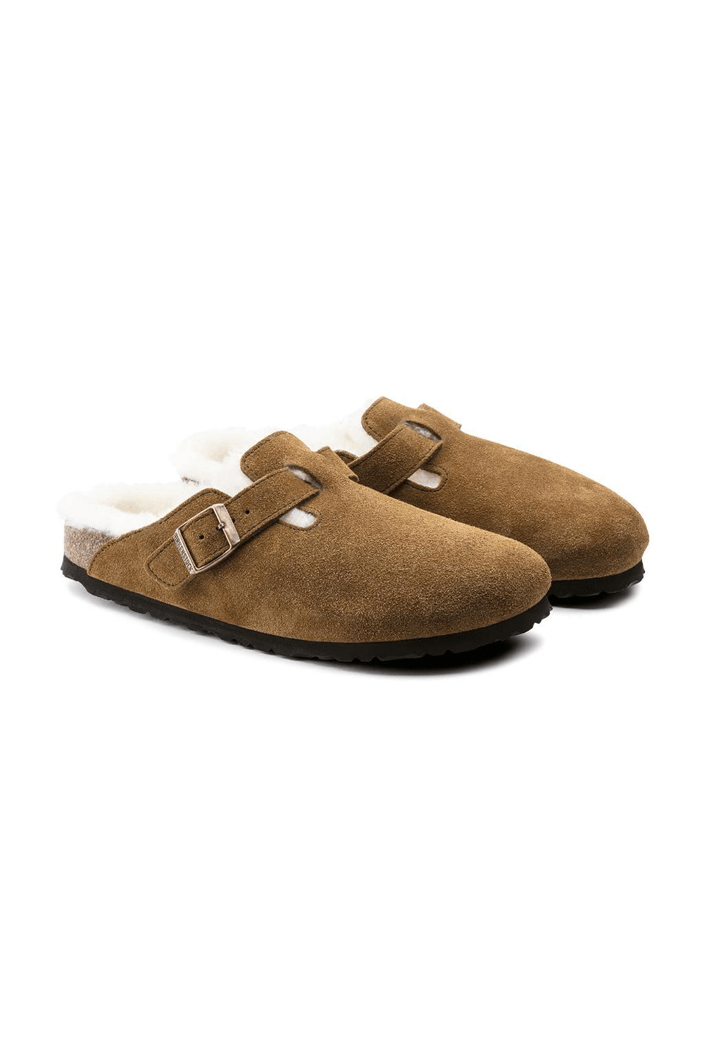 Birkenstock-Boston Suede Shearling-Sandalet & Terlik-5-Milagron.com