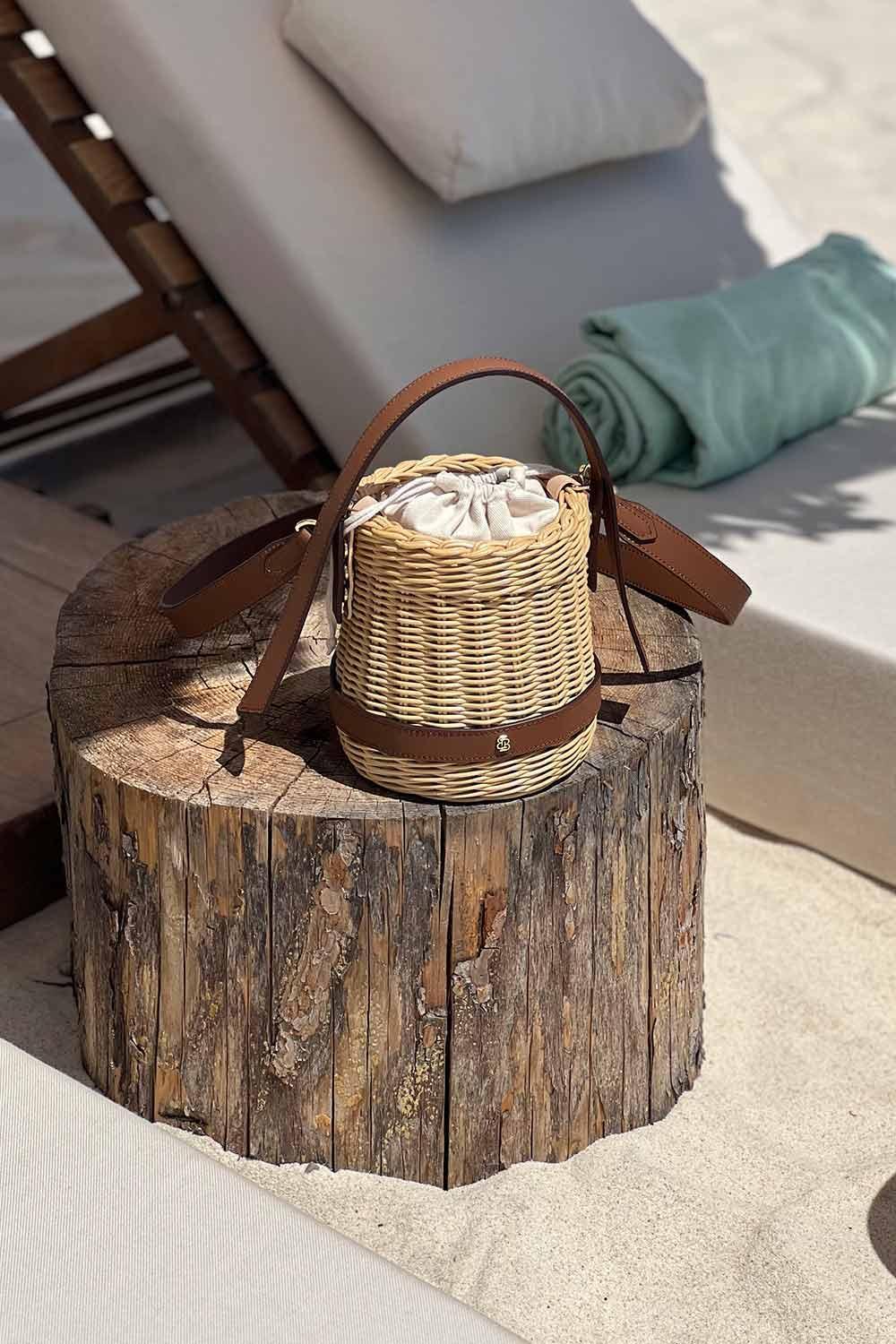 Bloomsbury-Amalfi Bamboo Çikolata Kahve Rattan Yazlık Sepet Çanta-Omuz Çantası-1-Milagron.com