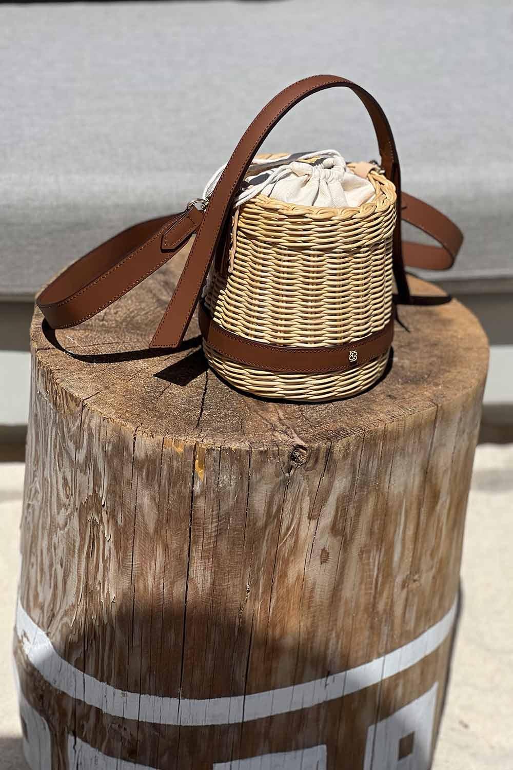 Bloomsbury-Amalfi Bamboo Çikolata Kahve Rattan Yazlık Sepet Çanta-Omuz Çantası-2-Milagron.com
