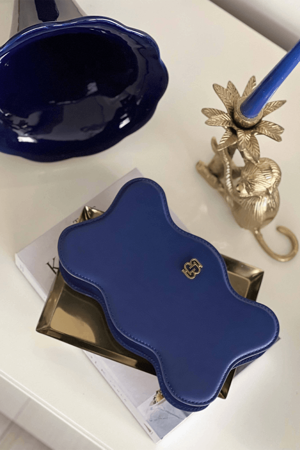 Bloomsbury-Leo Baguette Bag - Lacivert-Omuz Çantası-5-Milagron.com