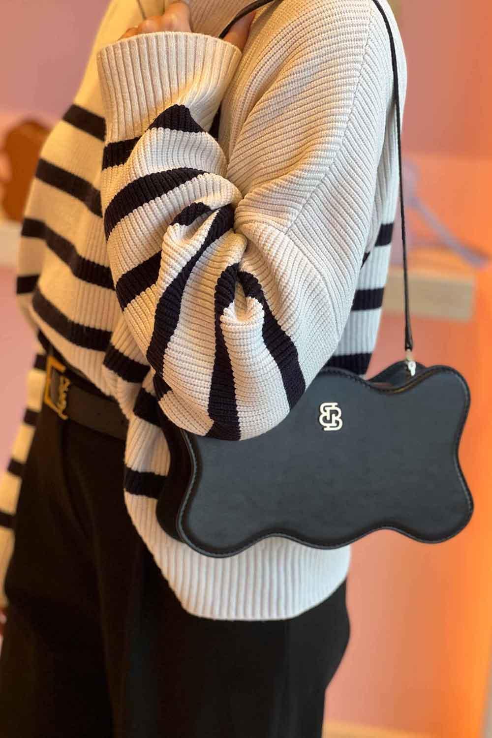 Bloomsbury-Leo Baguette Bag - Siyah-Omuz Çantası-3-Milagron.com