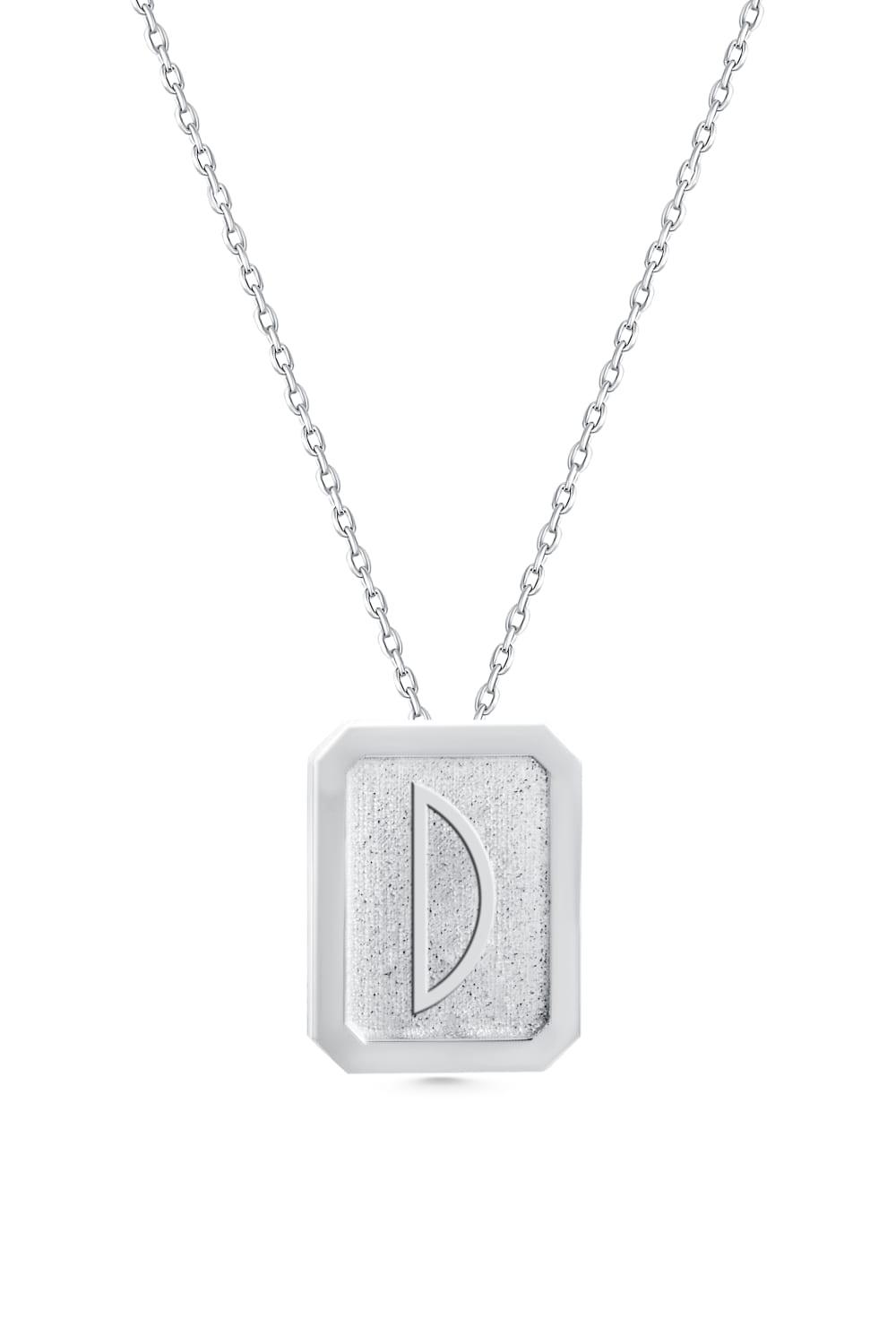 Cansui-Dikdörtgen D Harf Gümüş Kolye-Kolye-1-Milagron.com
