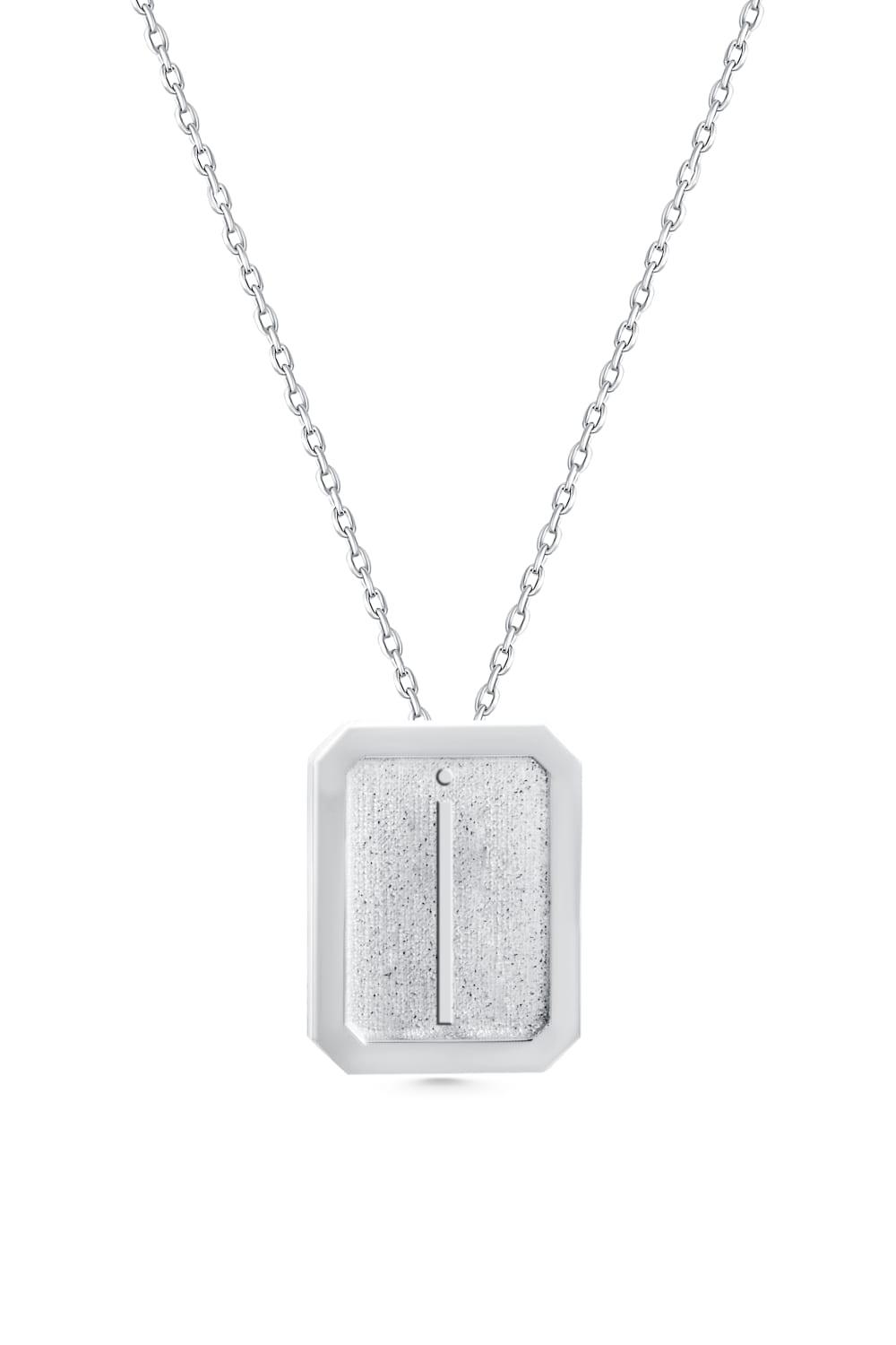 Cansui-Dikdörtgen İ Harf Gümüş Kolye-Kolye-1-Milagron.com