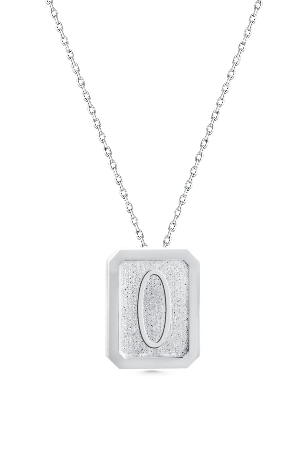 Cansui-Dikdörtgen O Harf Gümüş Kolye-Kolye-1-Milagron.com