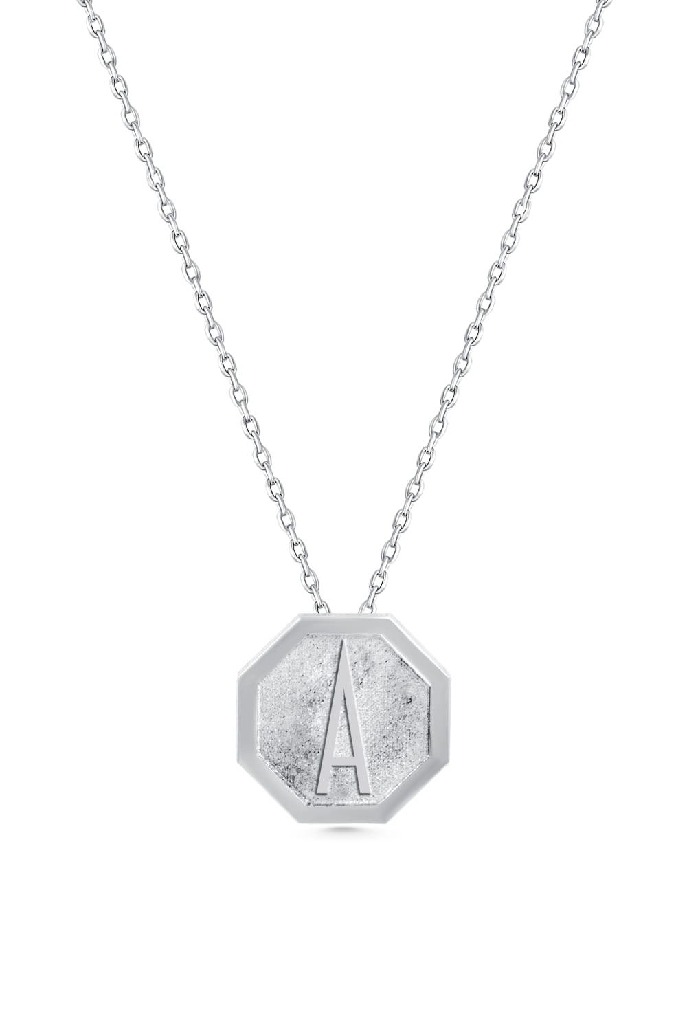 Cansui-Sekizgen A Harf Gümüş Kolye-Kolye-1-Milagron.com
