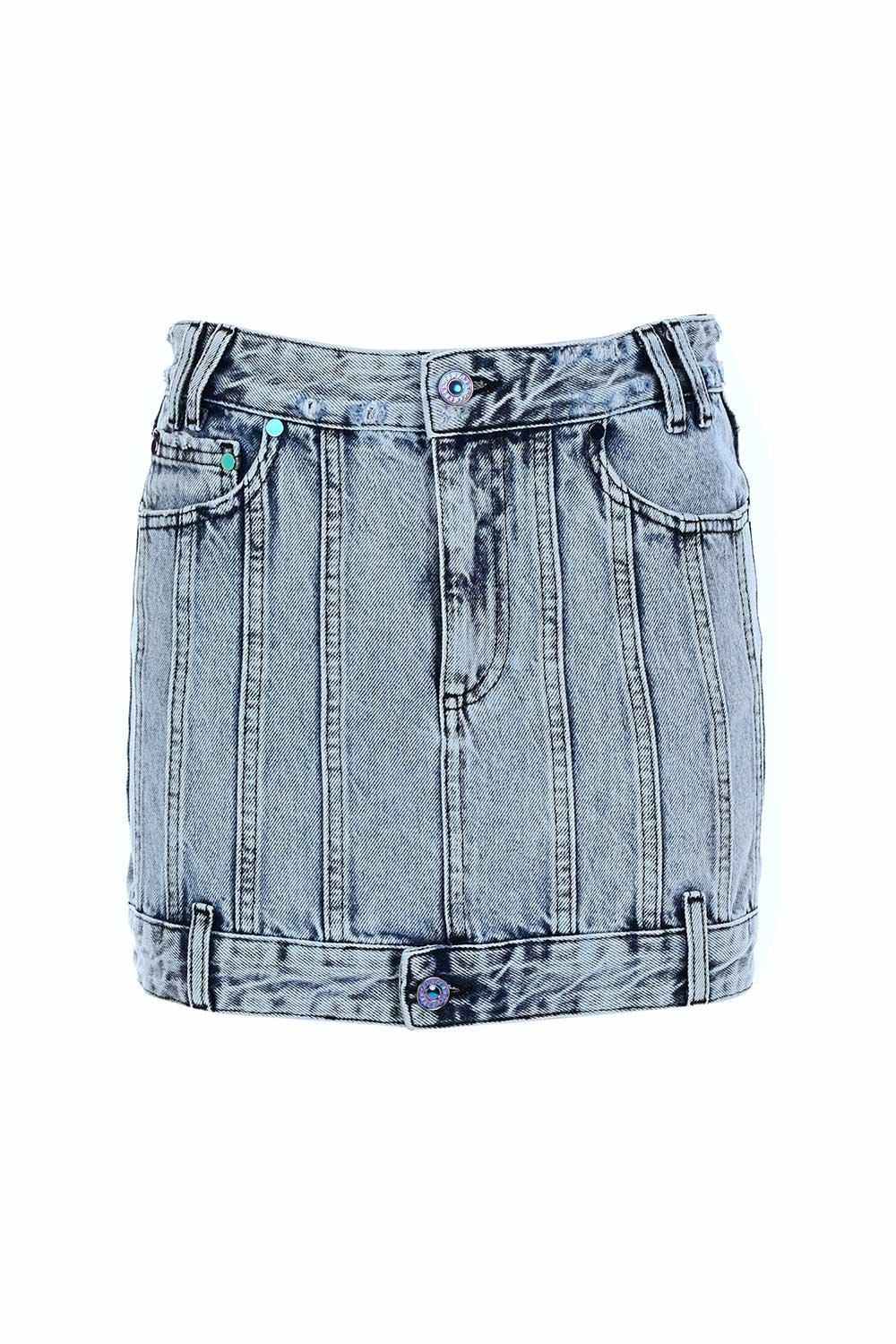 Certain-Ivy Skirt Acid Blue Wash-Etek-3-Milagron.com