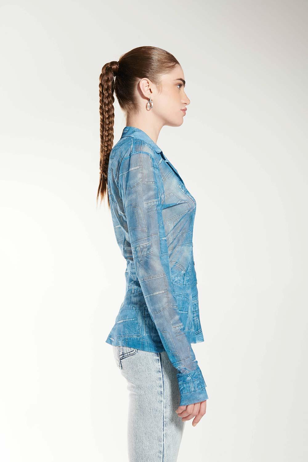 Certain-Patchwork Print Shirt-Gömlek-2-Milagron.com