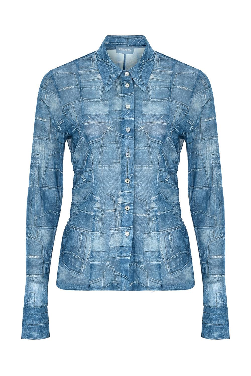 Certain-Patchwork Print Shirt-Gömlek-5-Milagron.com