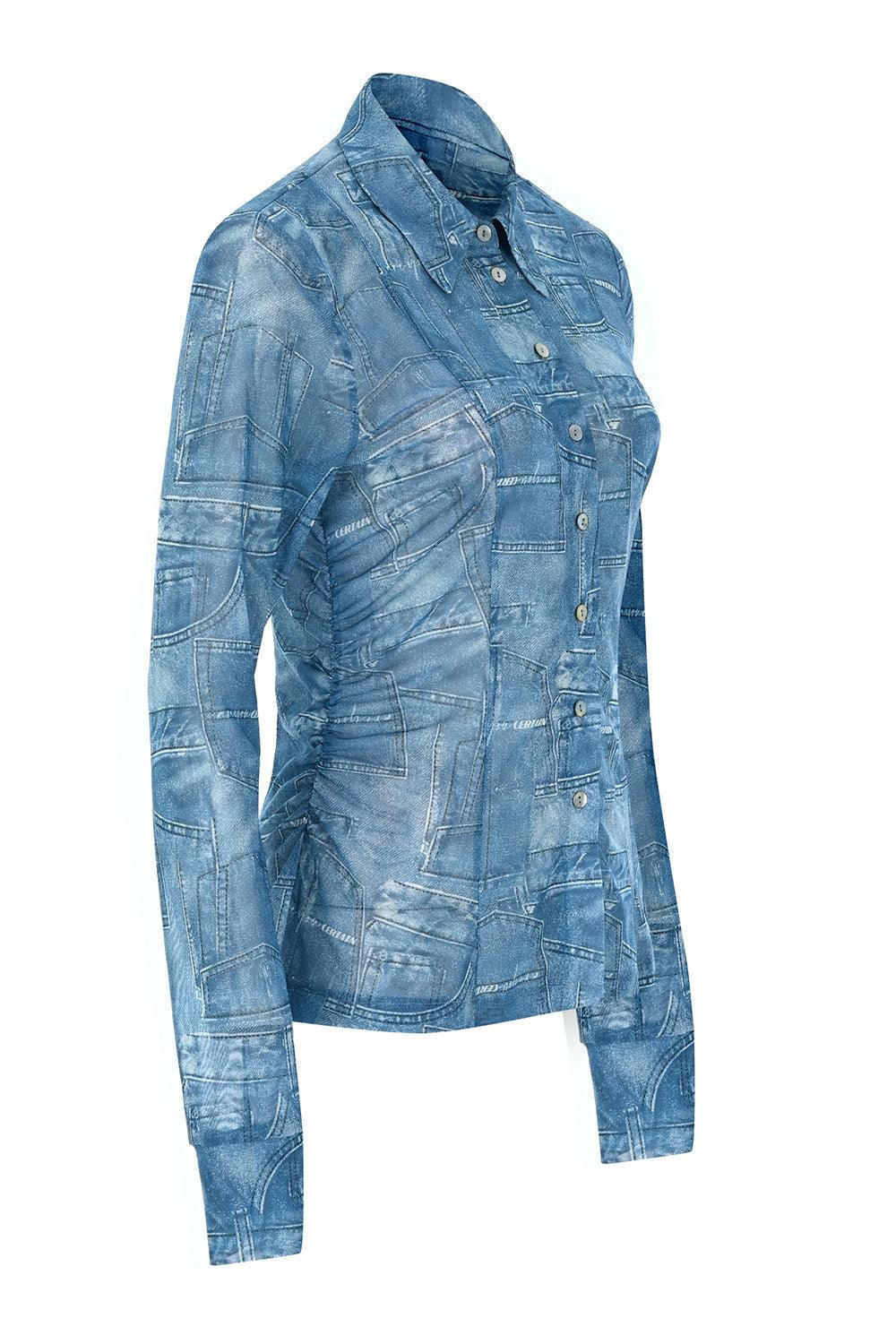 Certain-Patchwork Print Shirt-Gömlek-7-Milagron.com