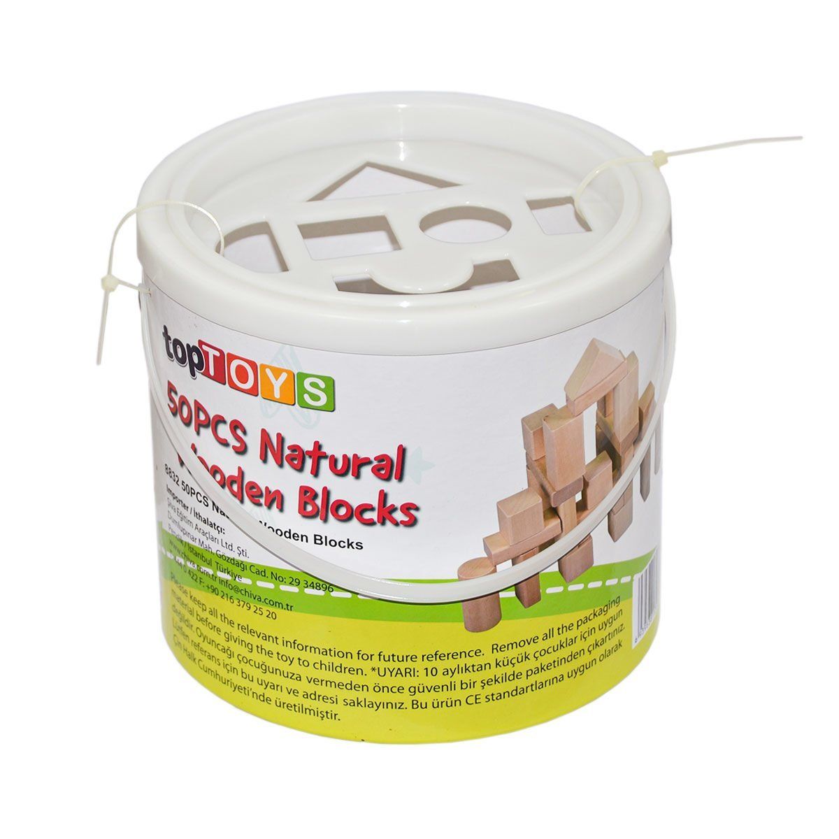 Chiva-Natural Ahşap Blok Seti 50 Parça-Oyuncak-1-Milagron.com