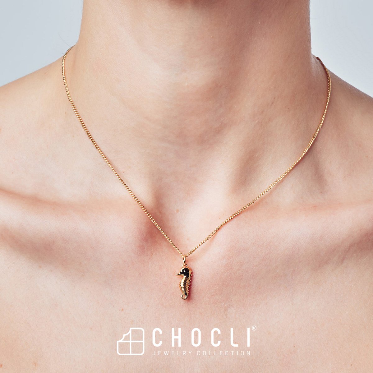 Chocli-18 Ayar Altın Kaplama Denizatı Kolye-Kolye-8-Milagron.com