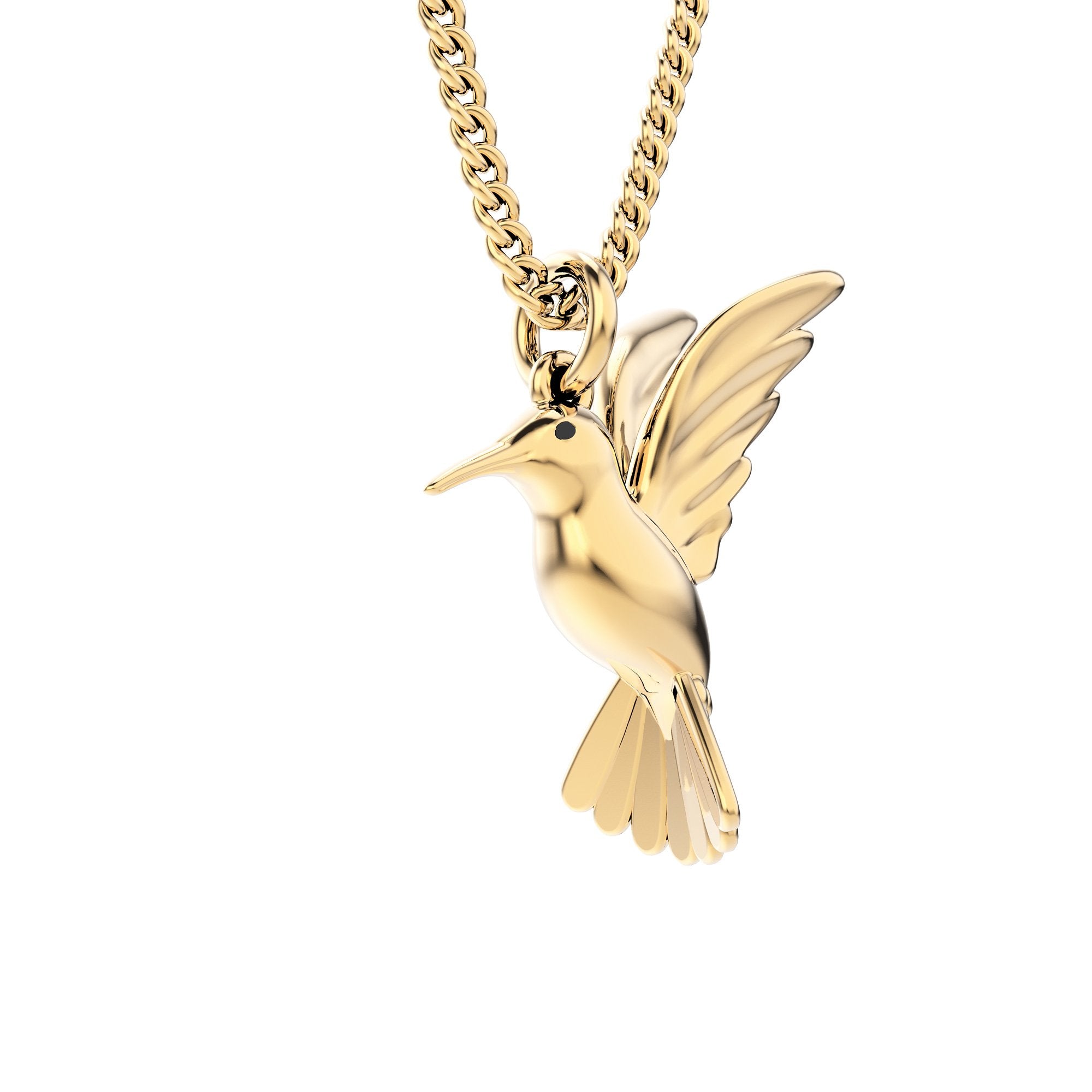 Chocli-18 Ayar Altın Kaplama Humming Bird Kolye-Kolye-1-Milagron.com