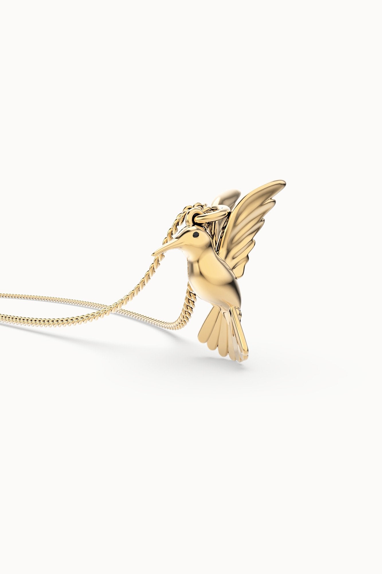 Chocli-18 Ayar Altın Kaplama Humming Bird Kolye-Kolye-4-Milagron.com