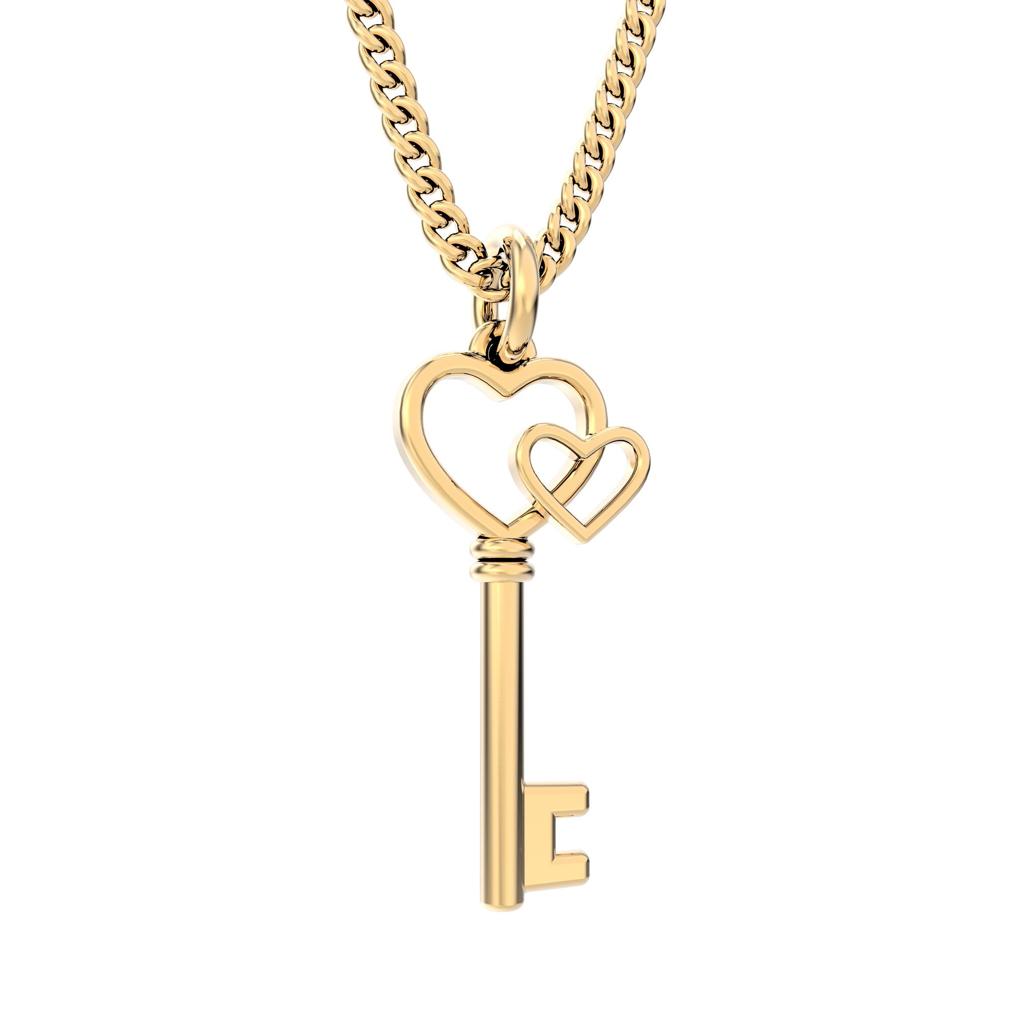 Chocli-18 Ayar Altın Kaplama Love Key Kolye-Kolye-1-Milagron.com