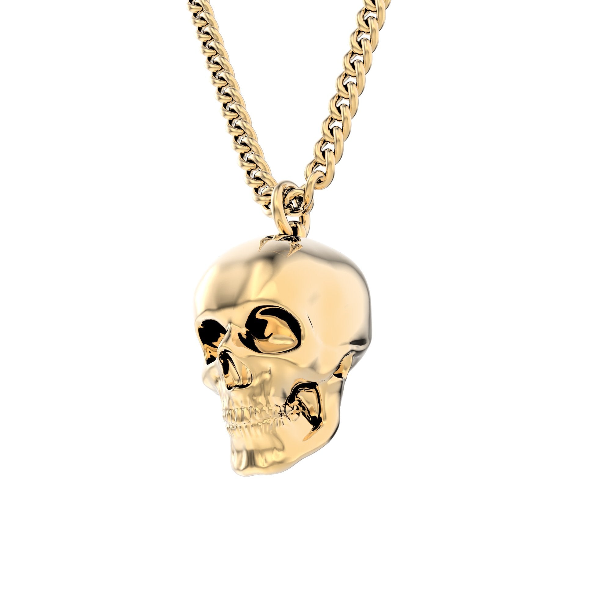 Chocli-18 Ayar Altın Kaplama Skull Kolye-Kolye-1-Milagron.com