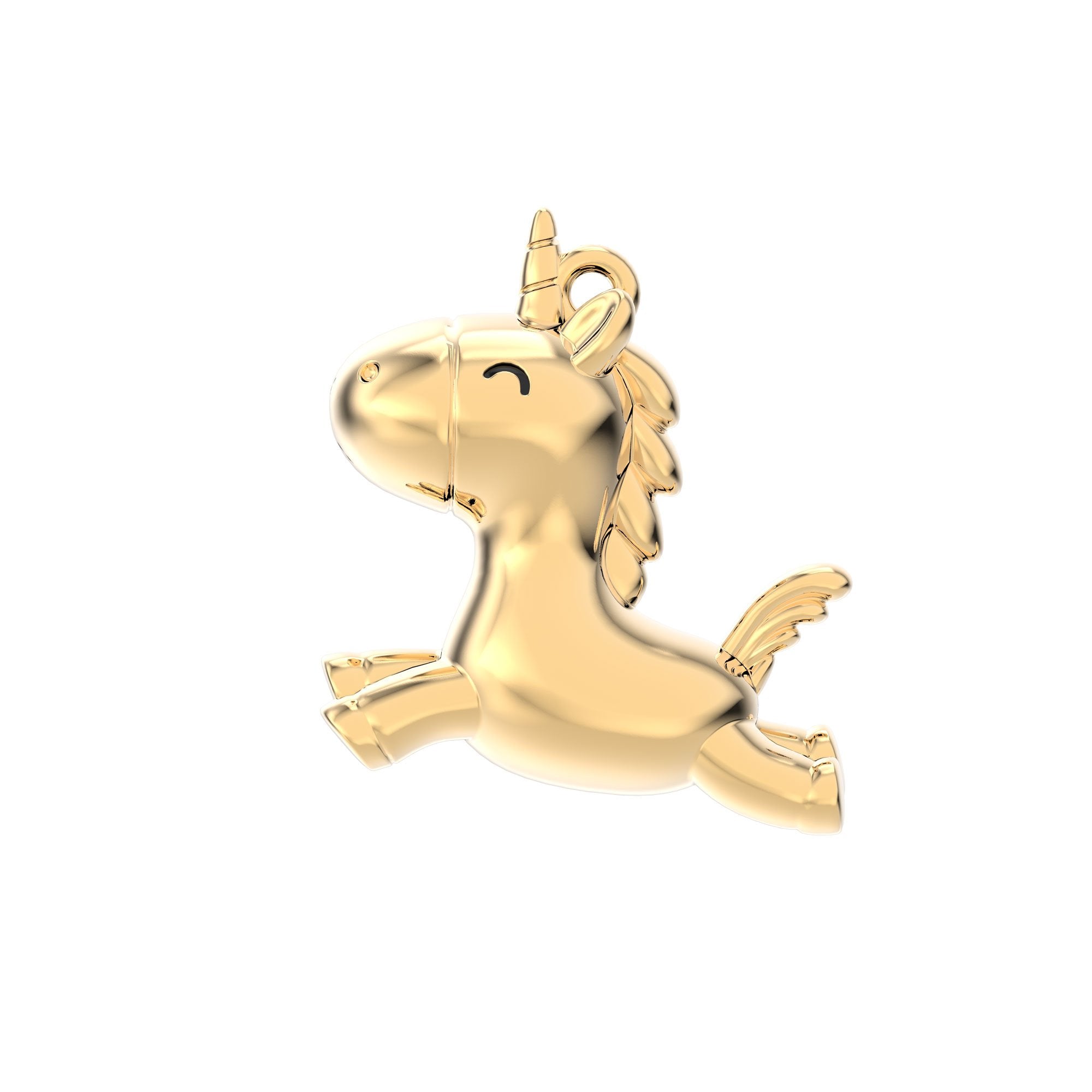 Chocli-18 Ayar Altın Kaplama Uçan Unicorn Kolye-Kolye-3-Milagron.com