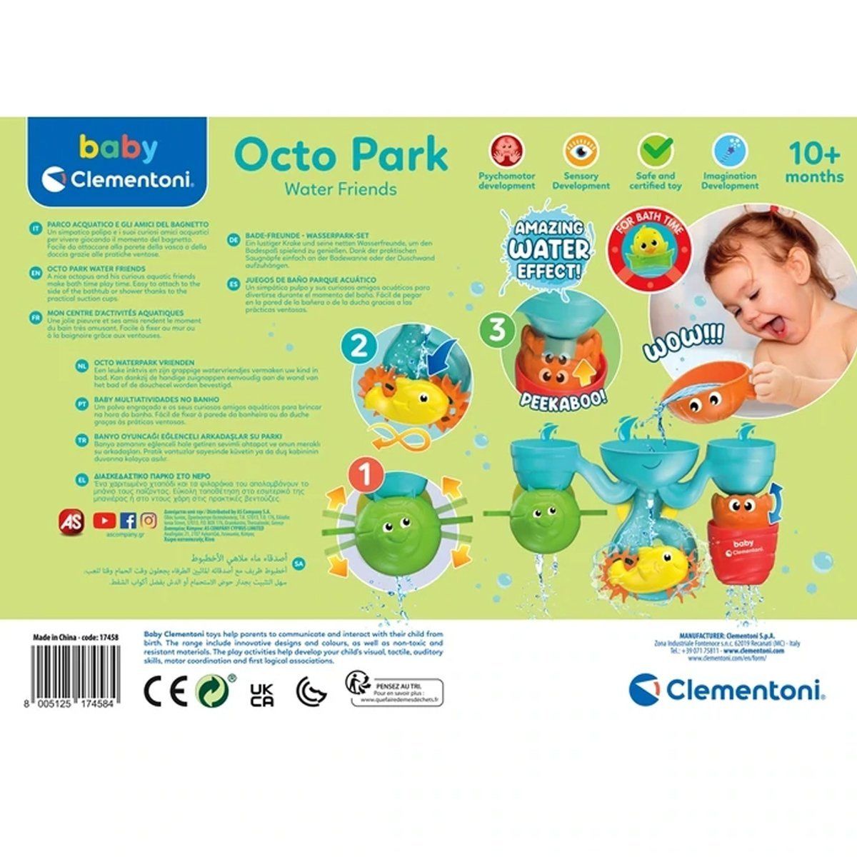 Clementoni-Eğlenceli Arkadaşlar Su Parkı Banyo Oyuncağı, +6 Ay-Bebek Oyuncakları-4-Milagron.com
