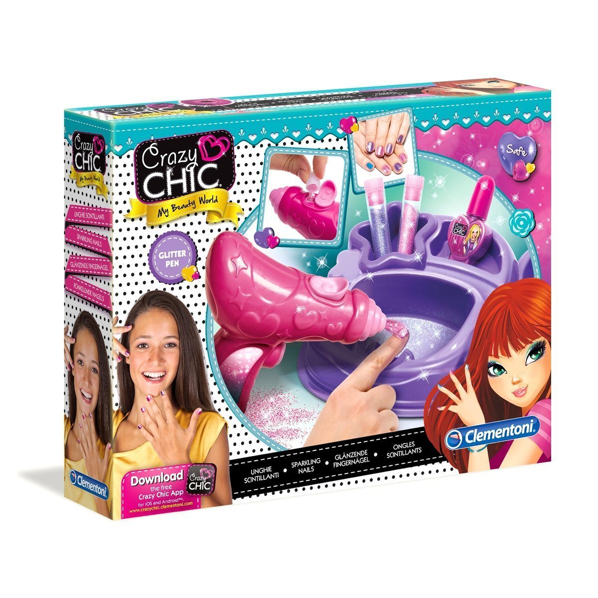 Clementoni-Işıltılı Tırnaklar Crazy Chic-Oyun Setleri-1-Milagron.com