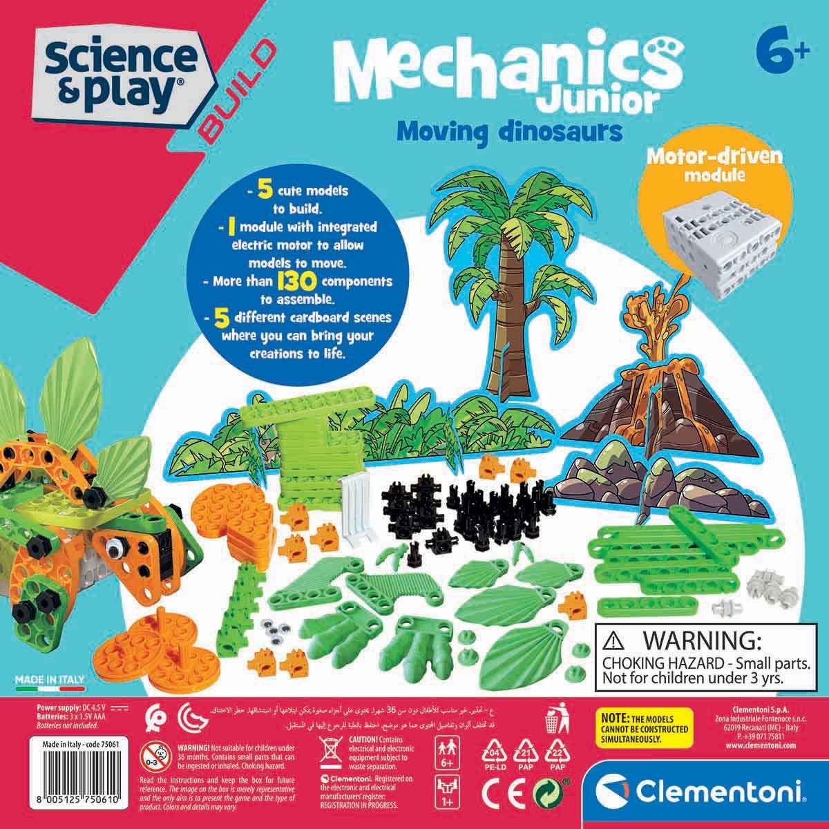 Clementoni-Mechanics Junior Hareketli Dinozorlar Mekanik Laboratuvarı +6 Yaş-Oyun Setleri-7-Milagron.com