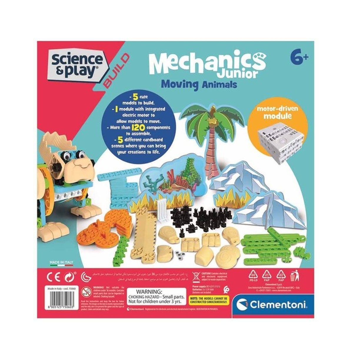 Clementoni-Mechanics Junior Hareketli Hayvanlar Mekanik Lab. /Bilimve Oyun +8 Yaş-Oyun Setleri-2-Milagron.com