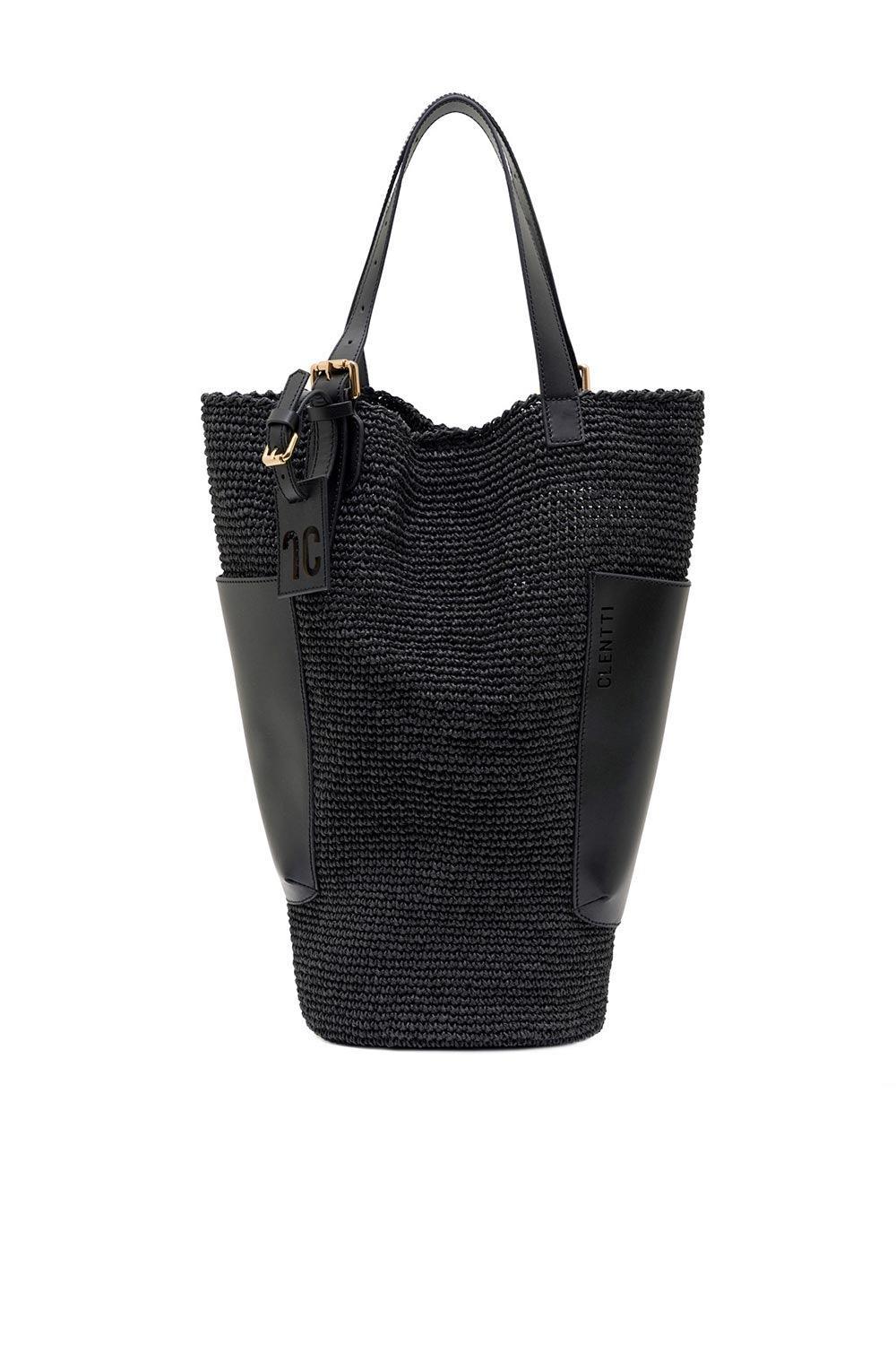 Clentti-Bucket Bag Black-Omuz Çantası-1-Milagron.com