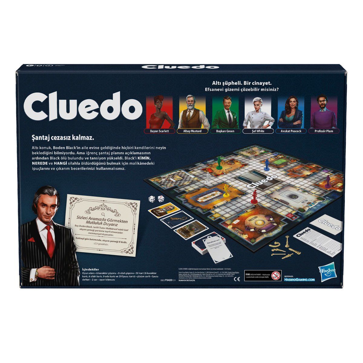 Cluedo-Hasbro Gaming Cluedo +8 Yaş-Kutu Oyunları-4-Milagron.com