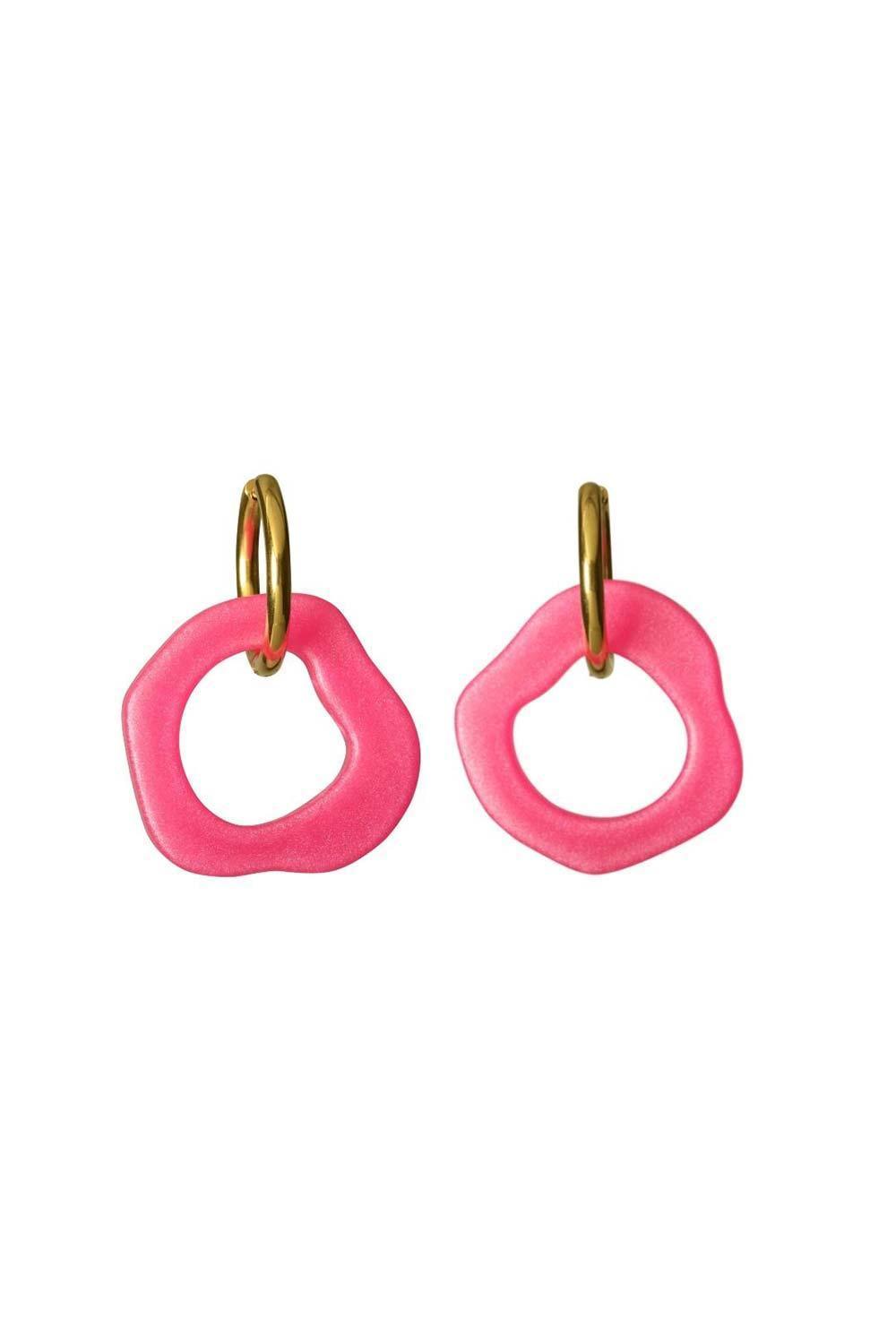 Color Manifesto-Ear Candy Mini Pink Küpe-Küpe-1-Milagron.com