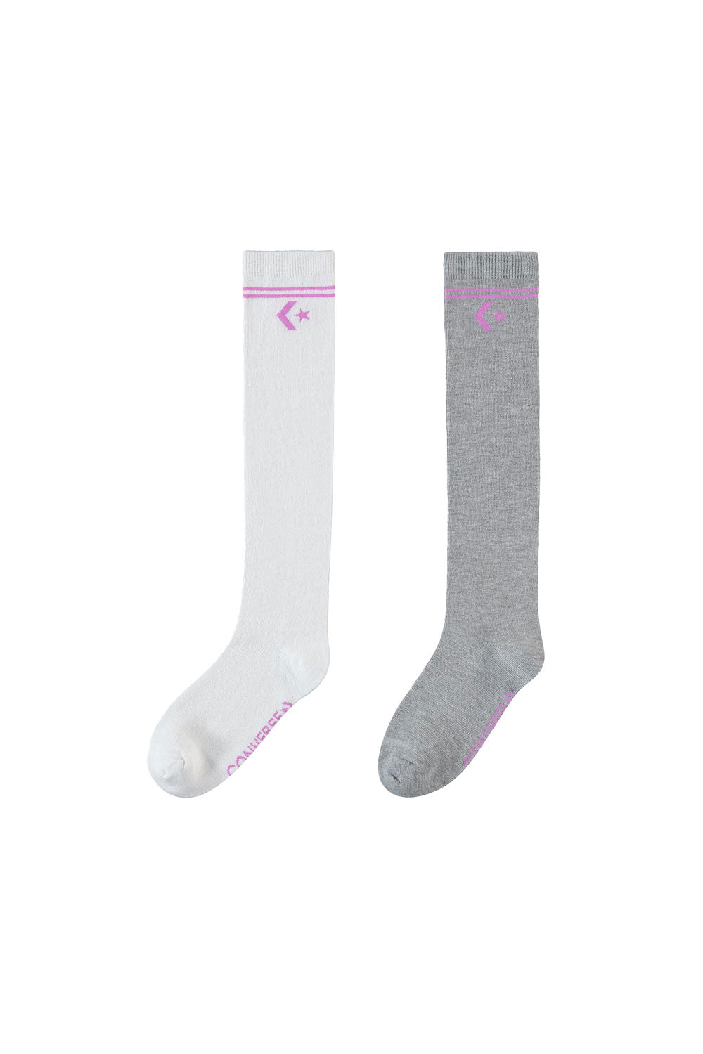 Converse-Star Chevron Double Stripe 2'li Beyaz-Gri Çorap-Çorap-1-Milagron.com